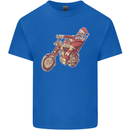 Biker Santa Christmas Motorcycle Chopper Skull Mens Cotton T-Shirt Tee Top Royal Blue