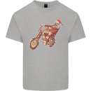 Biker Santa Christmas Motorcycle Chopper Skull Mens Cotton T-Shirt Tee Top Sports Grey