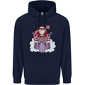 Biker Santa Christmas Motorcycle Motorbike Childrens Kids Hoodie Navy Blue
