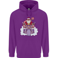 Biker Santa Christmas Motorcycle Motorbike Childrens Kids Hoodie Purple