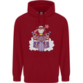 Biker Santa Christmas Motorcycle Motorbike Childrens Kids Hoodie Red