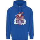 Biker Santa Christmas Motorcycle Motorbike Childrens Kids Hoodie Royal Blue