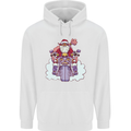 Biker Santa Christmas Motorcycle Motorbike Childrens Kids Hoodie White