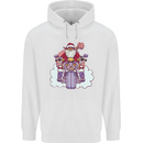 Biker Santa Christmas Motorcycle Motorbike Childrens Kids Hoodie White