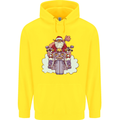 Biker Santa Christmas Motorcycle Motorbike Childrens Kids Hoodie Yellow