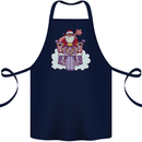 Biker Santa Christmas Motorcycle Motorbike Cotton Apron 100% Organic Navy Blue