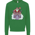 Biker Santa Christmas Motorcycle Motorbike Kids Sweatshirt Jumper Irish Green