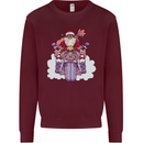 Biker Santa Christmas Motorcycle Motorbike Kids Sweatshirt Jumper Maroon