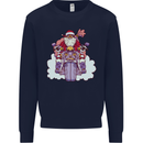 Biker Santa Christmas Motorcycle Motorbike Kids Sweatshirt Jumper Navy Blue