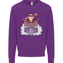 Biker Santa Christmas Motorcycle Motorbike Kids Sweatshirt Jumper Purple