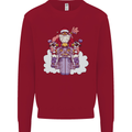 Biker Santa Christmas Motorcycle Motorbike Kids Sweatshirt Jumper Red