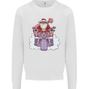 Biker Santa Christmas Motorcycle Motorbike Kids Sweatshirt Jumper White