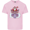 Biker Santa Christmas Motorcycle Motorbike Kids T-Shirt Childrens Light Pink