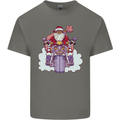 Biker Santa Christmas Motorcycle Motorbike Mens Cotton T-Shirt Tee Top Charcoal