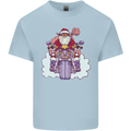 Biker Santa Christmas Motorcycle Motorbike Mens Cotton T-Shirt Tee Top Light Blue