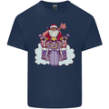 Biker Santa Christmas Motorcycle Motorbike Mens Cotton T-Shirt Tee Top Navy Blue