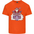 Biker Santa Christmas Motorcycle Motorbike Mens Cotton T-Shirt Tee Top Orange