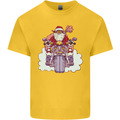 Biker Santa Christmas Motorcycle Motorbike Mens Cotton T-Shirt Tee Top Yellow