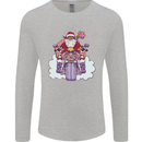 Biker Santa Christmas Motorcycle Motorbike Mens Long Sleeve T-Shirt Sports Grey