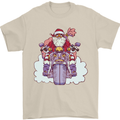 Biker Santa Christmas Motorcycle Motorbike Mens T-Shirt 100% Cotton Sand