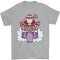 Biker Santa Christmas Motorcycle Motorbike Mens T-Shirt 100% Cotton Sports Grey