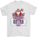 Biker Santa Christmas Motorcycle Motorbike Mens T-Shirt 100% Cotton White