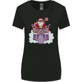 Biker Santa Christmas Motorcycle Motorbike Womens Wider Cut T-Shirt Black