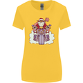 Biker Santa Christmas Motorcycle Motorbike Womens Wider Cut T-Shirt Yellow