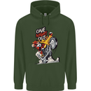 Biker Santa One Night Out Christmas Motorcycle Childrens Kids Hoodie Forest Green