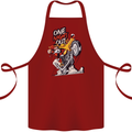 Biker Santa One Night Out Christmas Motorcycle Cotton Apron 100% Organic Maroon