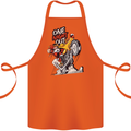 Biker Santa One Night Out Christmas Motorcycle Cotton Apron 100% Organic Orange