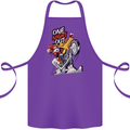 Biker Santa One Night Out Christmas Motorcycle Cotton Apron 100% Organic Purple