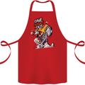 Biker Santa One Night Out Christmas Motorcycle Cotton Apron 100% Organic Red