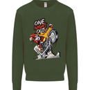 Biker Santa One Night Out Christmas Motorcycle Kids Sweatshirt Jumper Forest Green