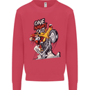 Biker Santa One Night Out Christmas Motorcycle Kids Sweatshirt Jumper Heliconia