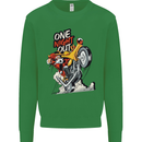 Biker Santa One Night Out Christmas Motorcycle Kids Sweatshirt Jumper Irish Green