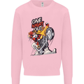Biker Santa One Night Out Christmas Motorcycle Kids Sweatshirt Jumper Light Pink