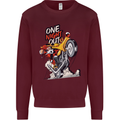 Biker Santa One Night Out Christmas Motorcycle Kids Sweatshirt Jumper Maroon
