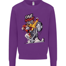 Biker Santa One Night Out Christmas Motorcycle Kids Sweatshirt Jumper Purple