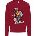 Biker Santa One Night Out Christmas Motorcycle Kids Sweatshirt Jumper Red