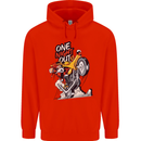 Biker Santa One Night Out Christmas Motorcycle Mens 80% Cotton Hoodie Bright Red