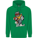Biker Santa One Night Out Christmas Motorcycle Mens 80% Cotton Hoodie Irish Green