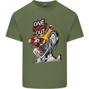 Biker Santa One Night Out Christmas Motorcycle Mens Cotton T-Shirt Tee Top Military Green