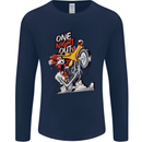Biker Santa One Night Out Christmas Motorcycle Mens Long Sleeve T-Shirt Navy Blue