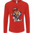 Biker Santa One Night Out Christmas Motorcycle Mens Long Sleeve T-Shirt Red