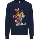 Biker Santa One Night Out Christmas Motorcycle Mens Sweatshirt Jumper Navy Blue