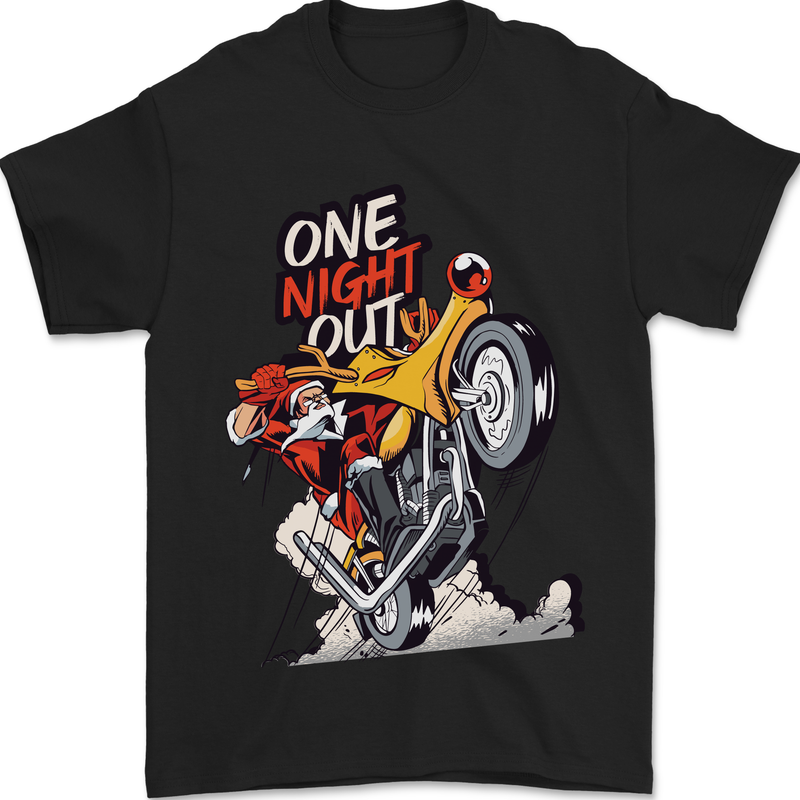 a black t - shirt with an image of a cartoon character on a motorcycle