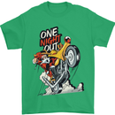 Biker Santa One Night Out Christmas Motorcycle Mens T-Shirt 100% Cotton Irish Green