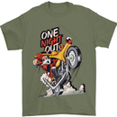 Biker Santa One Night Out Christmas Motorcycle Mens T-Shirt 100% Cotton Military Green
