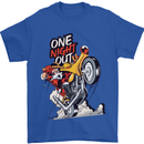 Biker Santa One Night Out Christmas Motorcycle Mens T-Shirt 100% Cotton Royal Blue